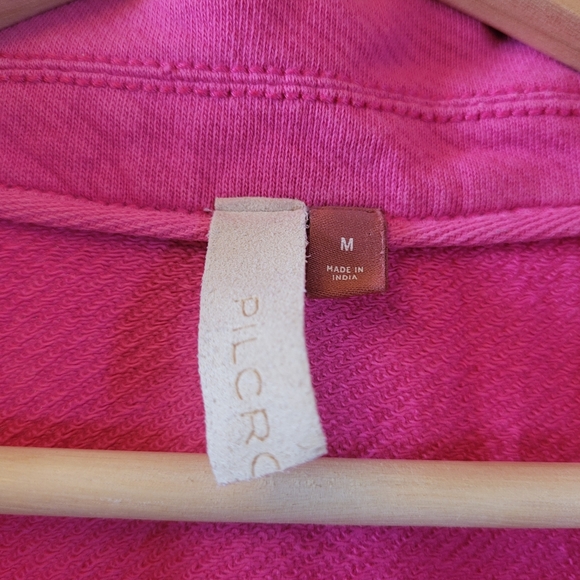 Pilcro by Anthropologie Spliced Henley Longsleeve Neon Pink Glow Top, Size M - Picture 5 of 15